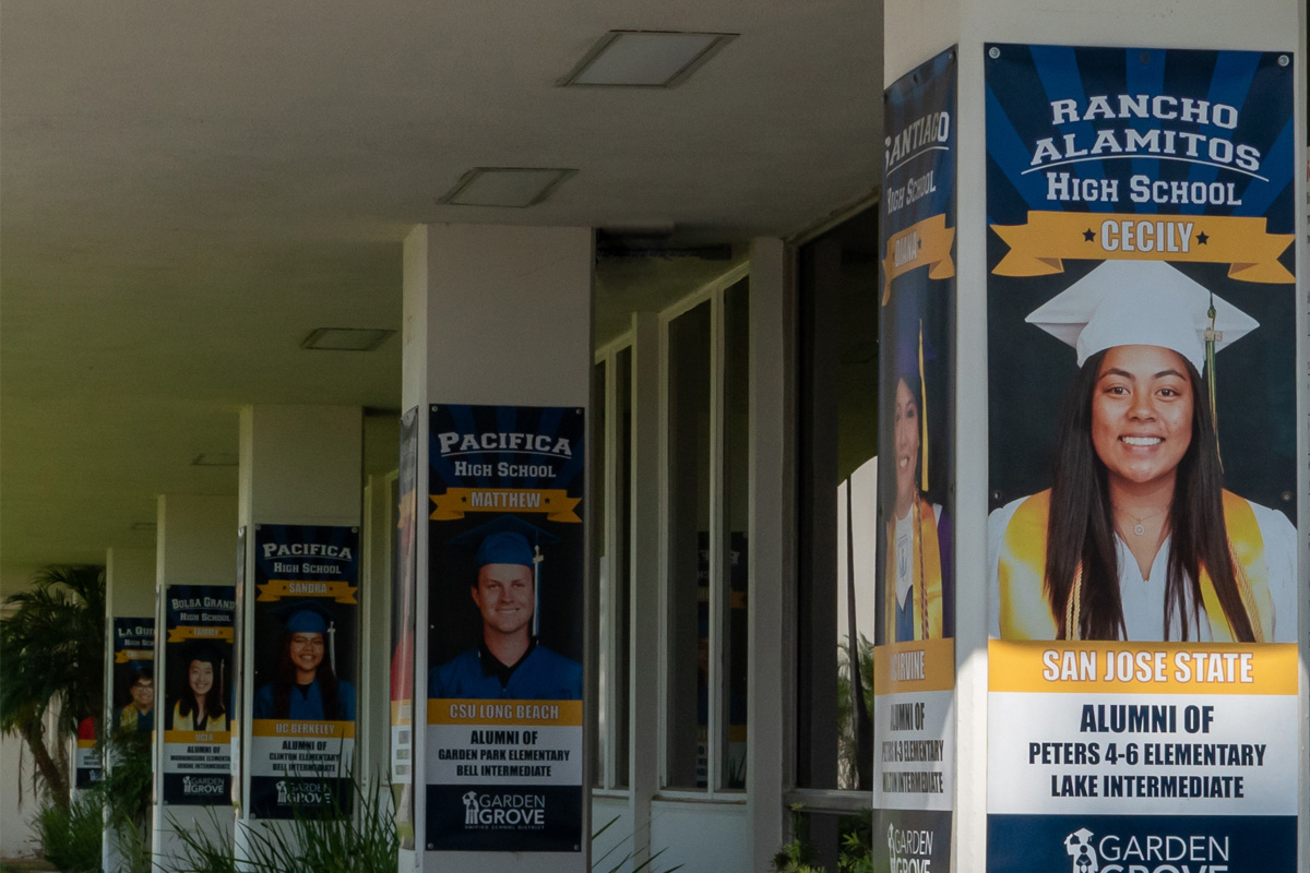 Student graduation banner